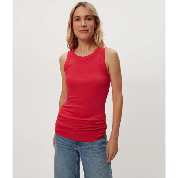 Michael Stars Halley Ribbed Tank with Ruching | Size S - Picture 1 of 6